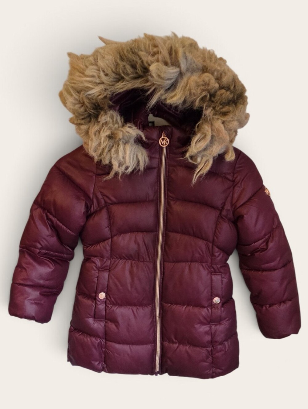 Girls Burgundy Michael Kors Winter Coat